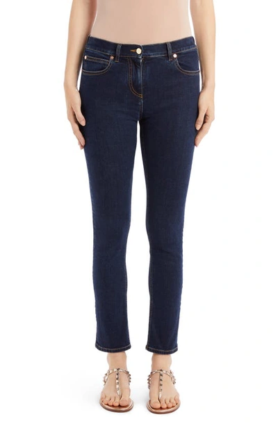 Shop Valentino Vlogo Pocket Skinny Jeans In Dark Dnm