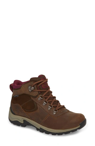 Shop Timberland Mt. Maddsen Waterproof Hiking Boot In Medium Brown Leather