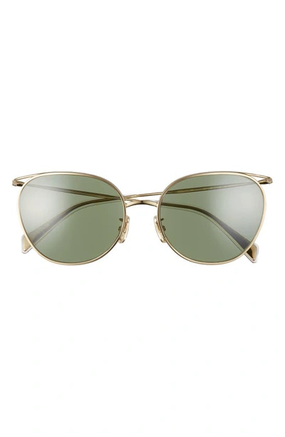 Shop Celine Mineral 55mm Cat Eye Sunglasses In Gold/ Green