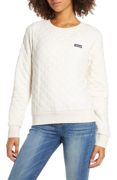 Shop Patagonia Quilt Crewneck Sweater In Dyno White