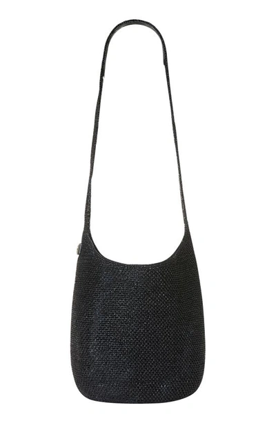 Shop Helen Kaminski Small Rafia Sac Bucket Bag In Charcoal/ Black