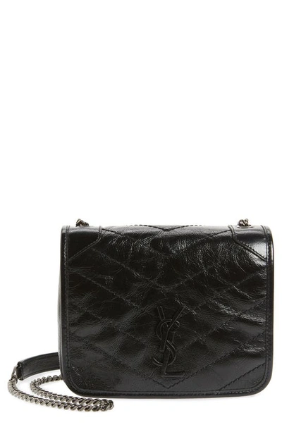 Shop Saint Laurent Niki Leather Crossbody Bag In Noir