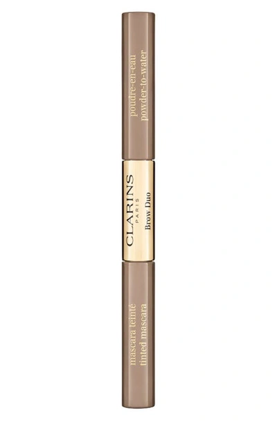 Shop Clarins Brow Powder & Tinted Brow Gel Duo In 01 Tawny Blond