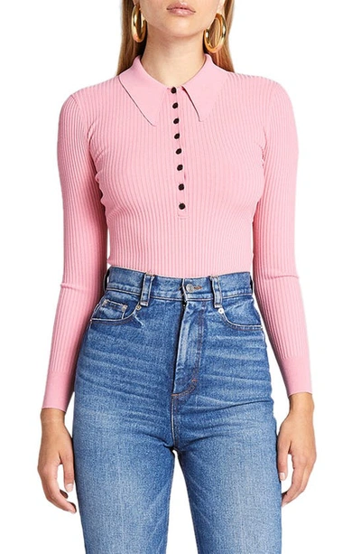 Shop A.l.c Lance Ribbed Top In Coral Pink