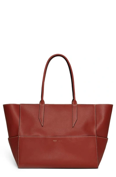 Shop Metier Small Incognito Cabas Leather Tote In Sienna