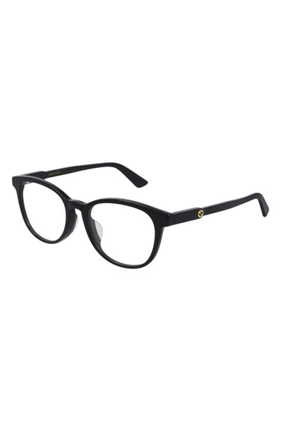 Shop Gucci 52mm Rectangular Optical Glasses In Black