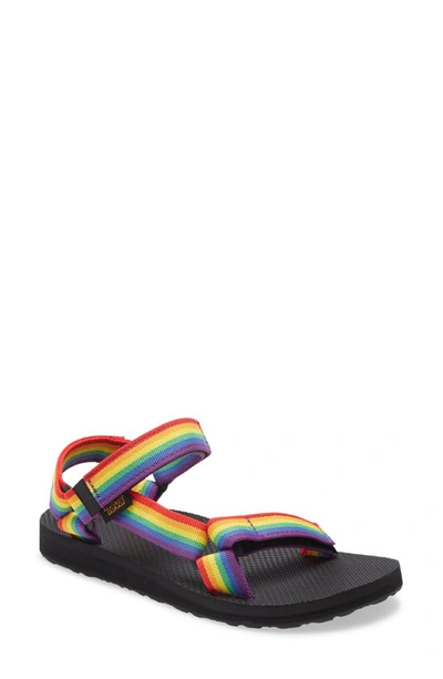 Shop Teva Original Universal Sandal In Rainbow/ Black