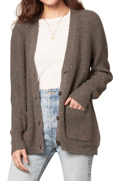 Shop Cupcakes And Cashmere Saturn V-neck Cardigan In Medium Heather Grey