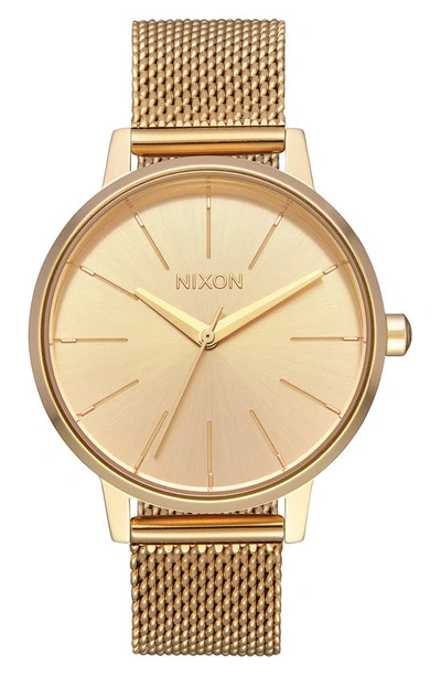 Shop Nixon The Kensington Mesh Strap Watch, 37mm In Gold