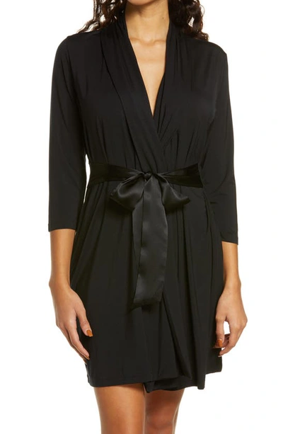 Shop Fleur't Iconic Short Robe In Black