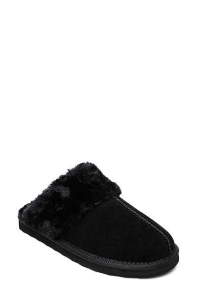 Shop Minnetonka Chesney Mule Slipper In Black Suede