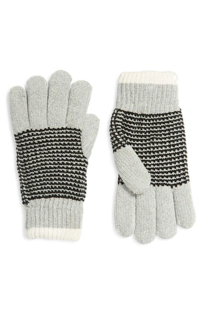 Shop Trouve Two-tone Gloves In Grey Combo
