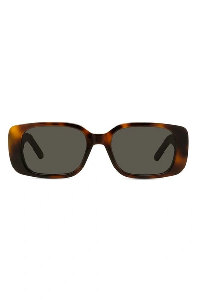 Shop Dior 53mm Rectangular Sunglasses In Havana/ Grey