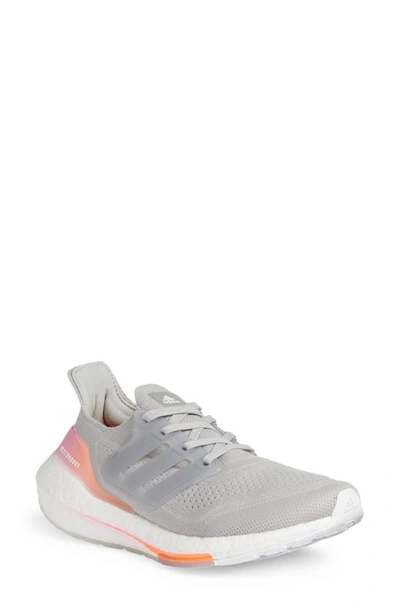 Shop Adidas Originals Ultraboost 21 Running Shoe In Grey Two/ Screaming Orange
