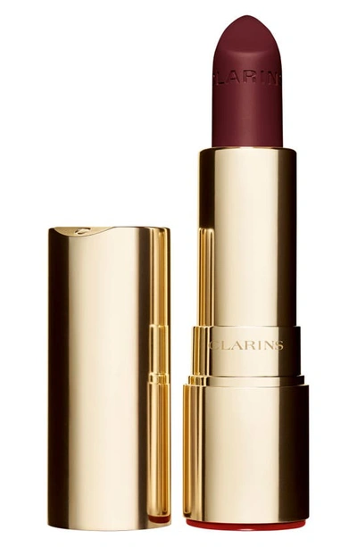 Shop Clarins Joli Rouge Velvet Matte Lipstick In 738 Royal Plum