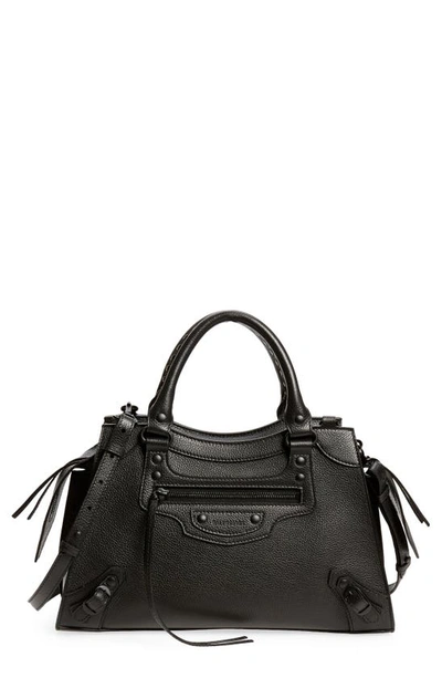 Shop Balenciaga Small Neo Classic City Leather Top Handle Bag In Black