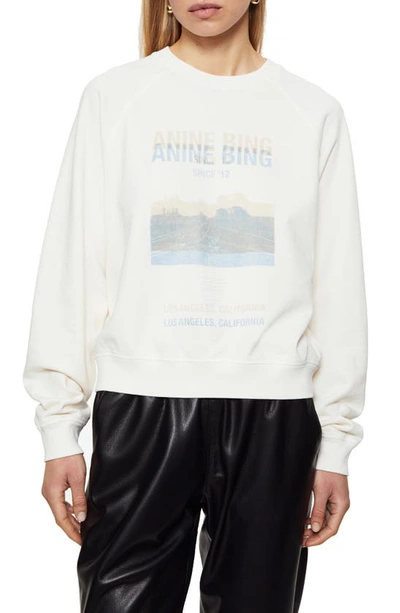 Shop Anine Bing Arlo Desert Road Graphic Sweatshirt In White