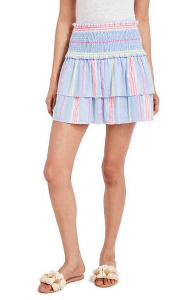 Shop Vineyard Vines Beachy Stripe Smocked Skirt In Breaker Blue