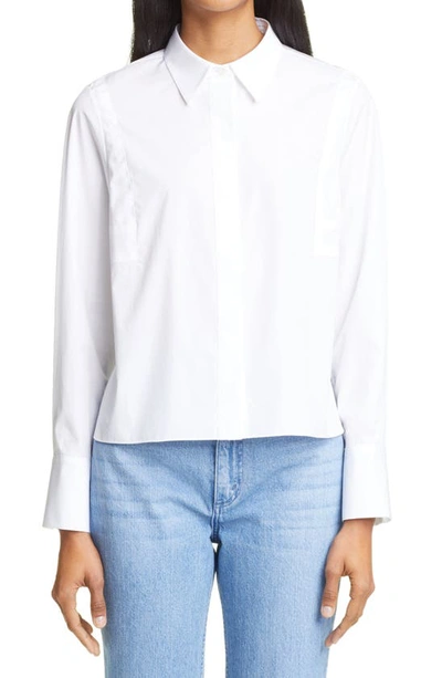 Shop Partow Bohdi Crop Poplin Shirt In White