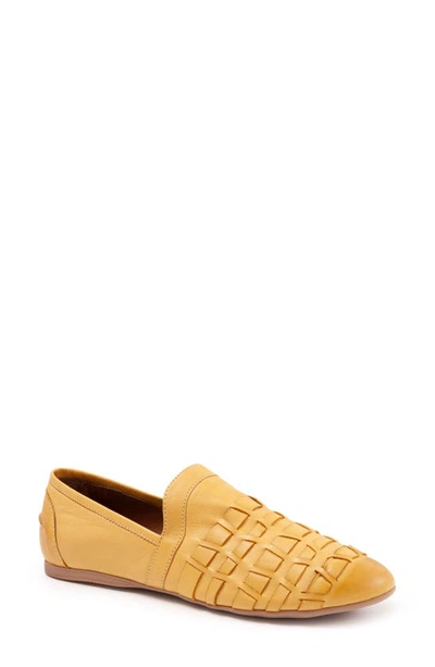 Shop Bueno Kristy Woven Flat In Mustard Leather