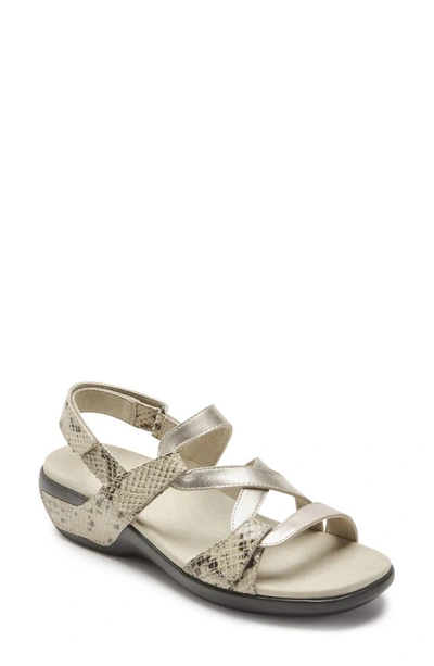 Shop Aravon Power Comfort Curvy Strap Sandal In Platinum