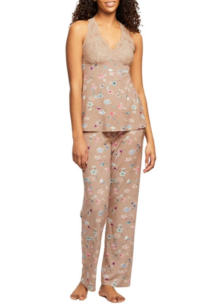 Shop Fleur't Belle Epoque Lace & Charmeuse Pajamas In Wildflowers