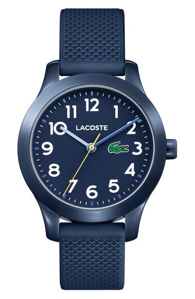 Shop Lacoste Kids 12.12 Silicone Strap Watch, 32mm In Blue
