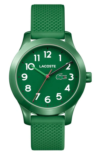 Shop Lacoste Kids 12.12 Silicone Strap Watch, 32mm In Green