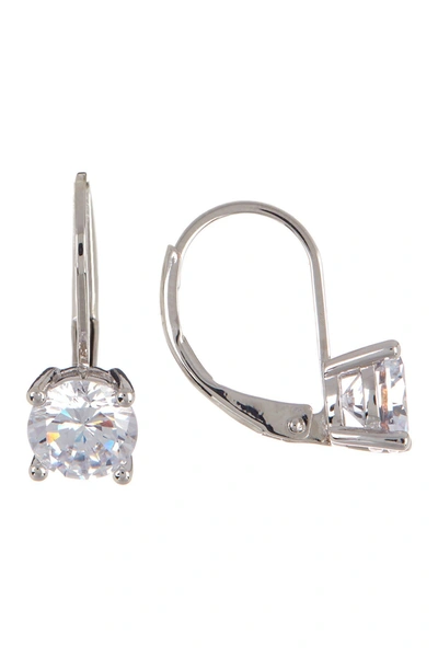 Nordstrom Rack Solitaire Cz Drop Earrings In Clear- Silver