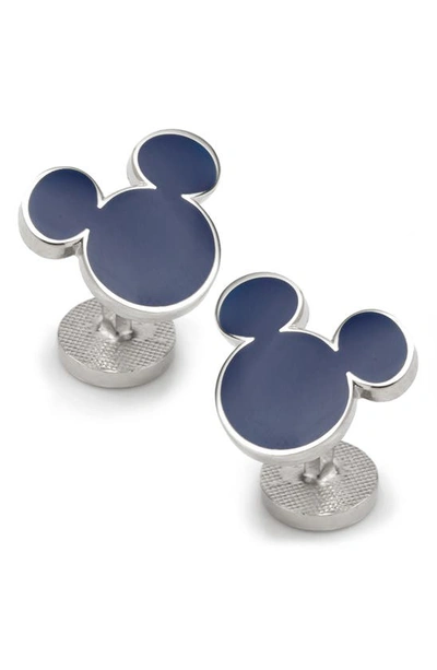 Shop Cufflinks, Inc Mickey Mouse Silhouette Cuff Links In Blue