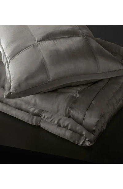 Shop Donna Karan Collection 'surface' Silk Charmeuse Quilt In Charcoal