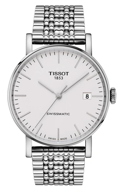 Shop Tissot Everytime Swissmatic Automatic Bracelet Watch, 40mm In Silver/ White/ Silver