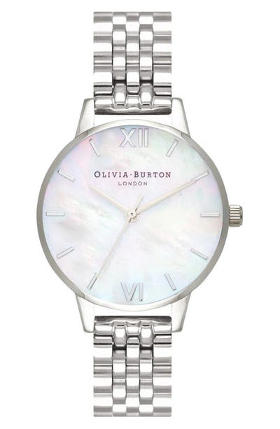 Shop Olivia Burton Mother-of-pearl Bracelet Watch, 30mm In Silver/ Mop/ Silver