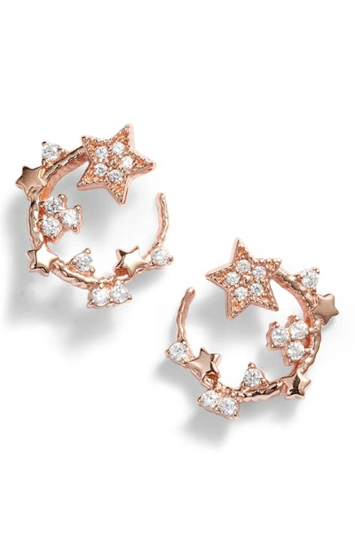 Shop Olivia Burton Celestial Swirl Stud Earrings In Rose Gold