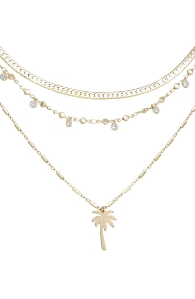 Shop Ettika Palm Pendant Multistrand Necklace In Gold