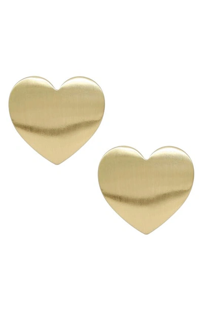 Shop Ettika Heart Stud Earrings In Gold