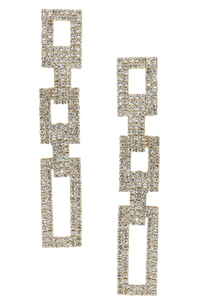 Shop Ettika Rectangular Link Drop Earrings In Gold