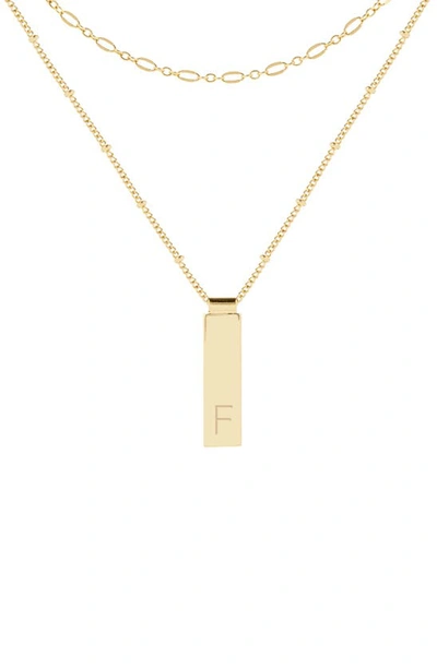 Shop Brook & York Maisie Set Of 2 Initial Layering Necklaces In Gold F