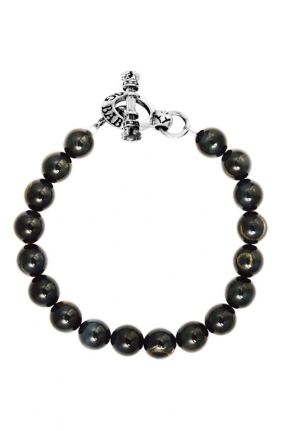 Shop King Baby Tiger's Eye Bracelet In Silver/ Blue