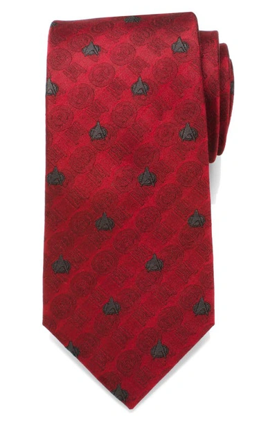 Shop Cufflinks, Inc Star Trek Tng Delta Shield Silk Tie In Red