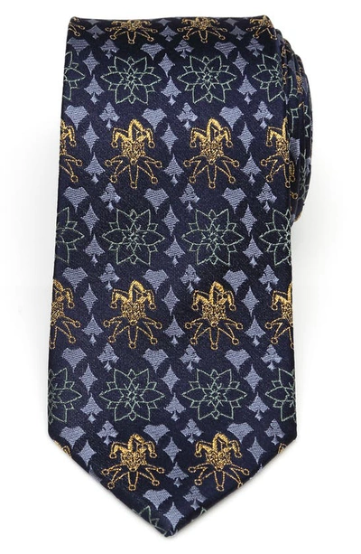 Shop Cufflinks, Inc Joker Print Silk Tie In Blue