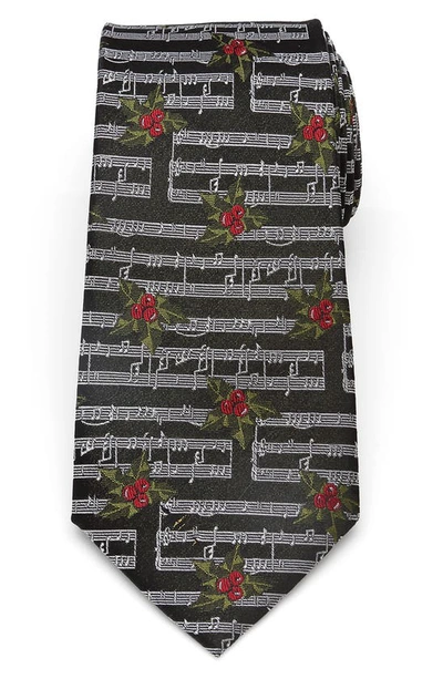 Shop Cufflinks, Inc Holly Music Note Silk Tie In Black
