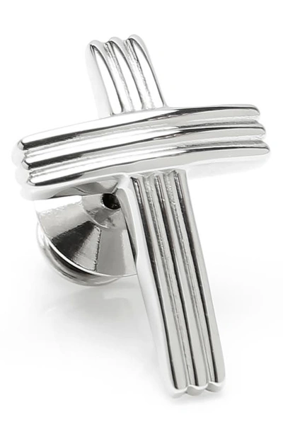Shop Cufflinks, Inc Cross Lapel Pin In Silver
