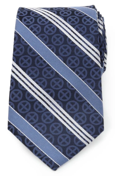 Shop Cufflinks, Inc X-men Stripe Silk Tie In Navy