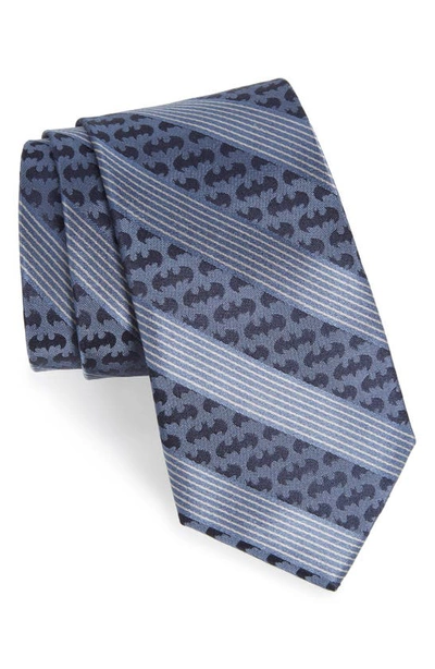 Shop Cufflinks, Inc . 'batman' Stripe Silk Tie In Blue