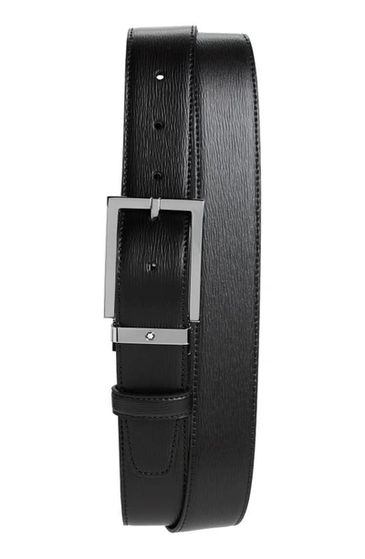 Montblanc Reversible Black/brown Leather Belt 113347 In Black