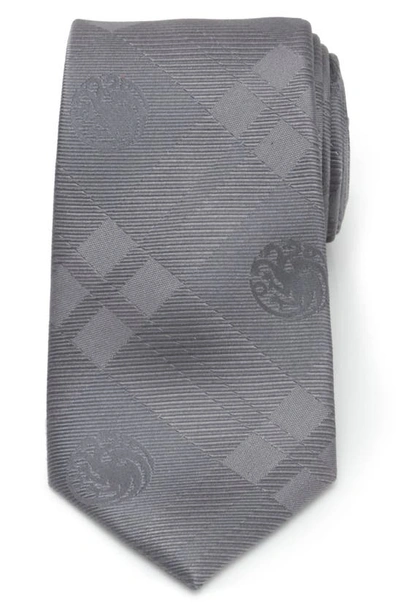 Shop Cufflinks, Inc X Game Of Thrones Targaryen Dragon Plaid Silk Tie In Grey