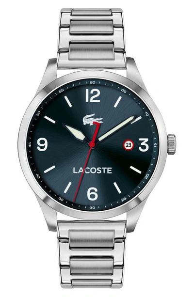 Shop Lacoste Traveler Bracelet Watch, 43mm In Blue