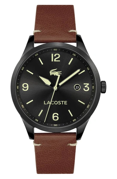 Shop Lacoste Traveler Bracelet Watch, 43mm In Black