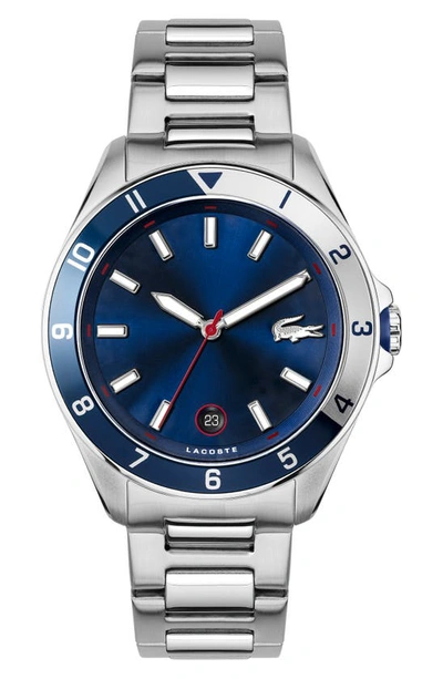 Shop Lacoste Tiebreaker Bracelet Watch, 43mm In Blue
